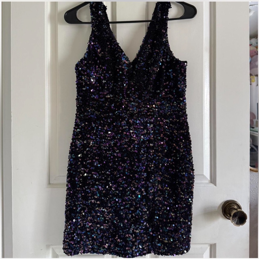 sequence mini dress